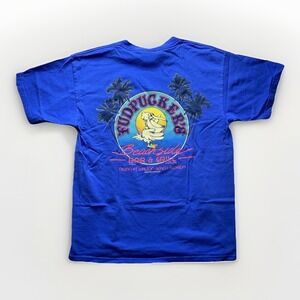 Vintage Fudpucker's Shirt Mens M Blue Short Sleeve Florida Beach Graphic 90s